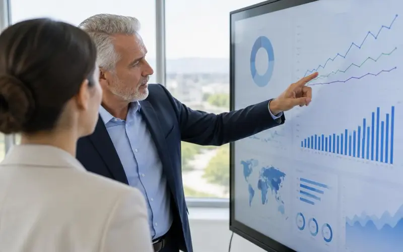 Analyse d’un tableau de bord de données sur écran tactile
